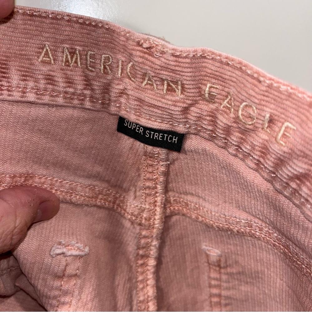 American Eagle Jeans straight Women size 6 regular Super Stretch Corduroy Pink - Picture 3 of 4